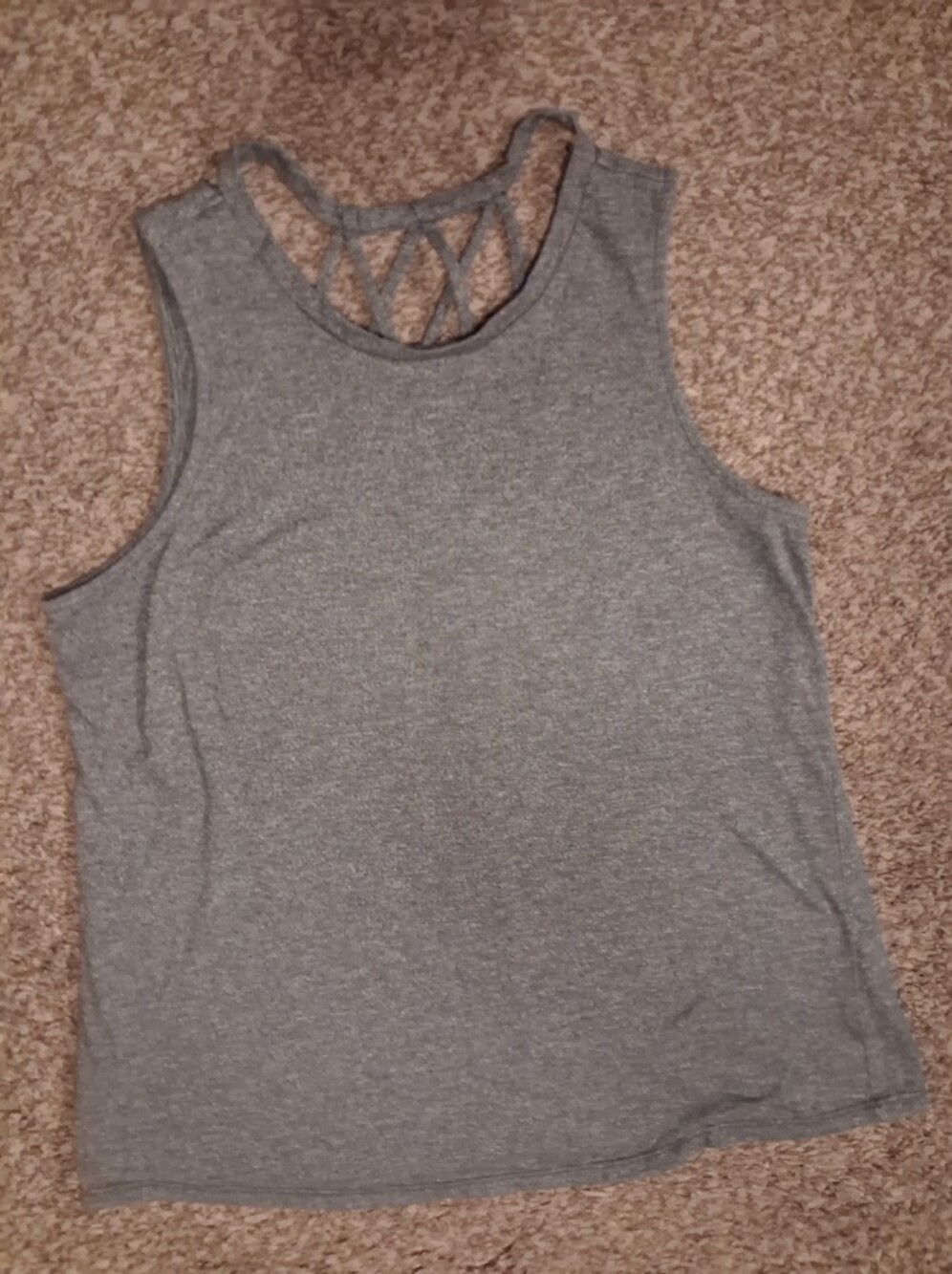 Maurices Gray Crisscross Back Tank Top